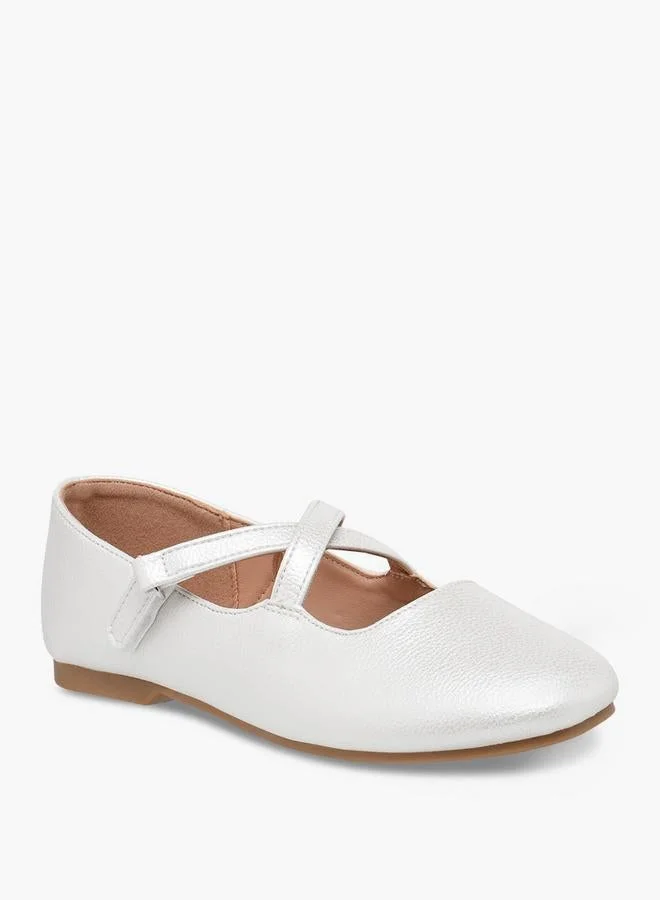 Flora Bella By Shoexpress Girls Hook & Loop Ballerina Shoes